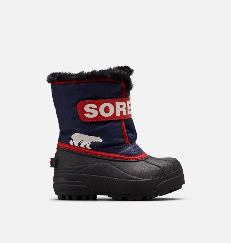 Kids Snow Boots Navy/Red - Sorel Childrens Commander™ - 470563-VGO